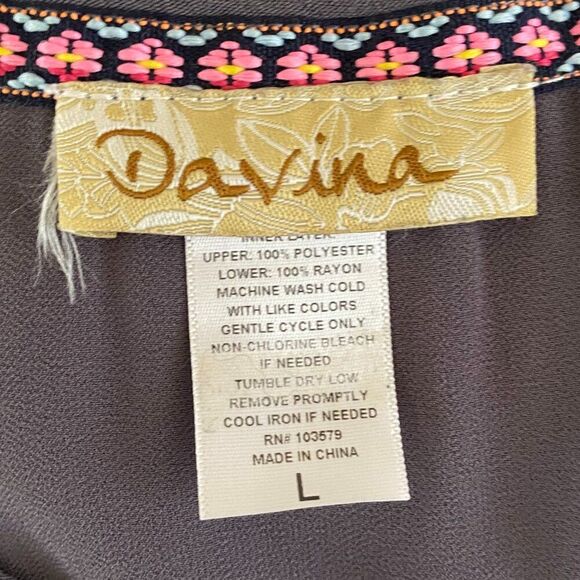 Anthropologie Davina Boho Embordered Layered Dress Womens Dress Size L - Picture 7 of 9